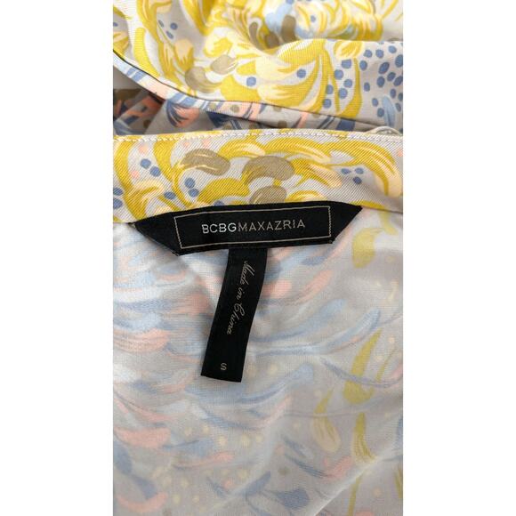 BCBGMAXAZRIA Alberta Long Sleeve Wrap Mini Dress Womens Size Small Pastel - Picture 9 of 11